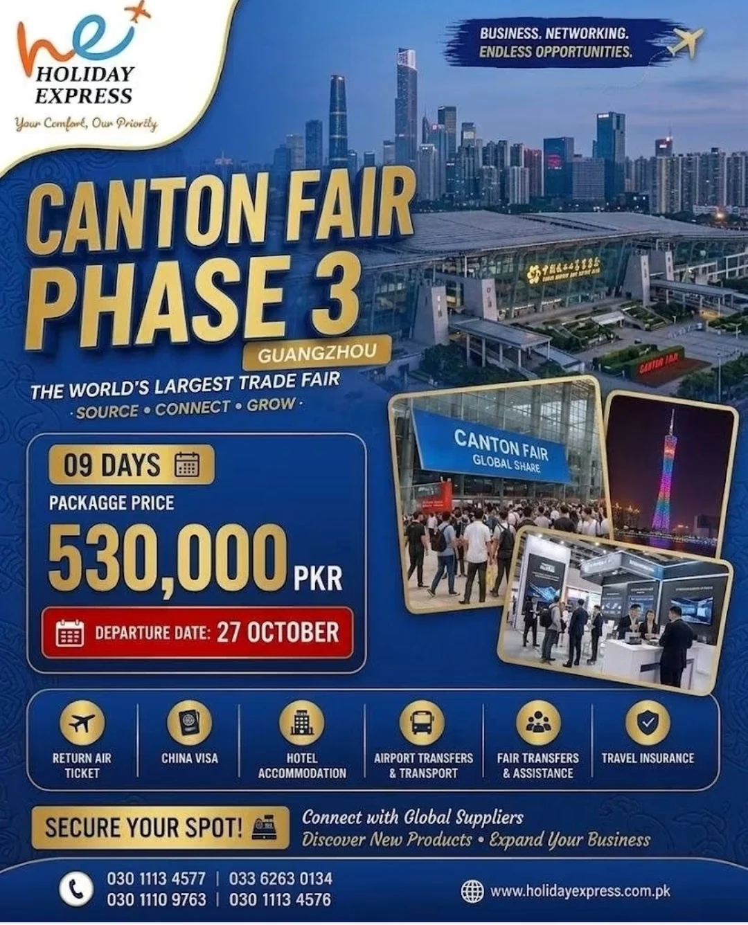 Canton Fair Phase 3 Guangzhou: 9-Day Holiday Express Travel Package