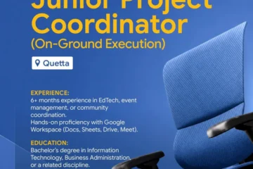 Junior Project Coordinator Job in Quetta at Tech Valley