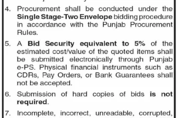 Municipal Committee Sangla Hill Tender for Main Bazaars Beautification Balance Work